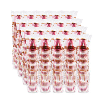 SOLO® Paper Hot Drink Cups in Bistro Design, 8 oz, Maroon, 50/Bag, 20 Bags/Carton