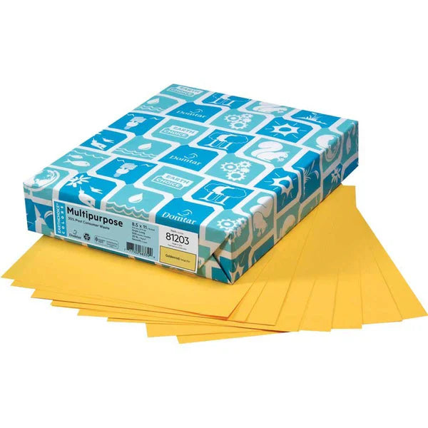 Lettermark™ 30% Recycled Colored Paper, 20 lb Bond Weight, 8.5 x 11, Goldenrod, 500/Ream