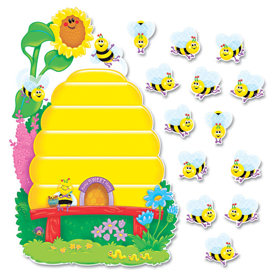 TREND® Busy Bees Job Chart Plus Bulletin Board Set, Busy Bees, 18.25" x 17.5", Assorted Colors, 37/Pack