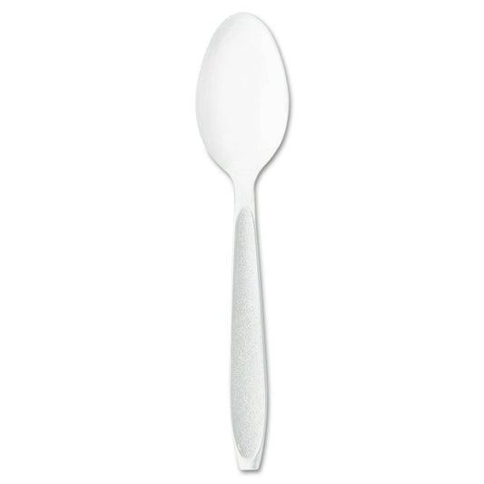 SOLO® Impress Heavyweight Full-Length Polystyrene Cutlery, Spoon, Plastic, White, 1,000/Carton