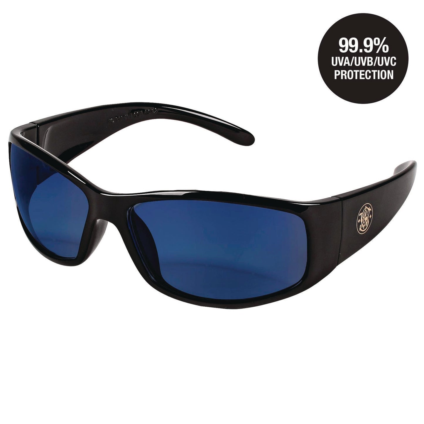 Smith & Wesson® Elite Safety Glasses 3016314, Black Frame, Blue Mirror Polycarbonate Lens, 12/Carton