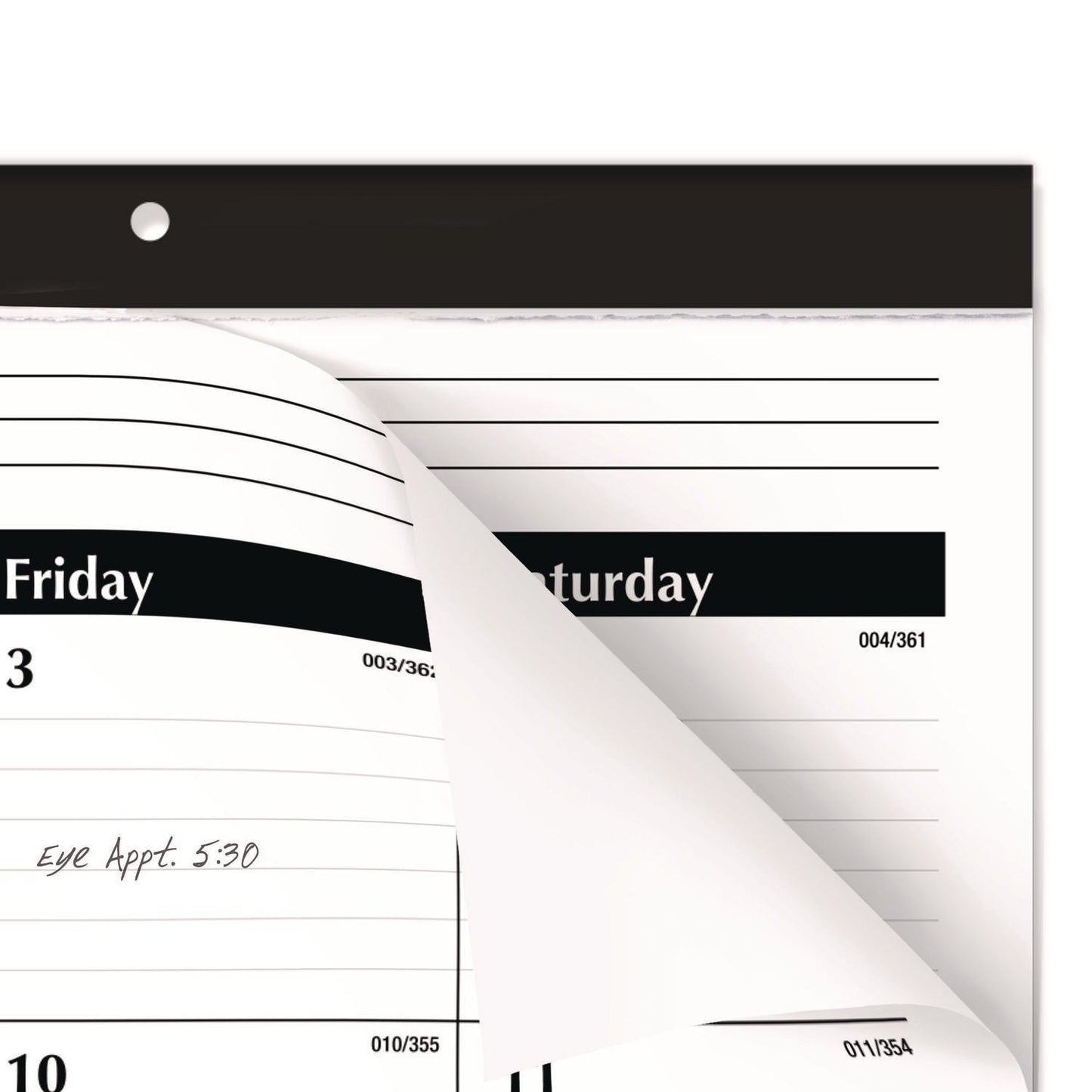 AT-A-GLANCE® Ruled Desk Pad, 24 x 19, White Sheets, Black Binding, Black Corners, 12-Month (Jan to Dec): 2025