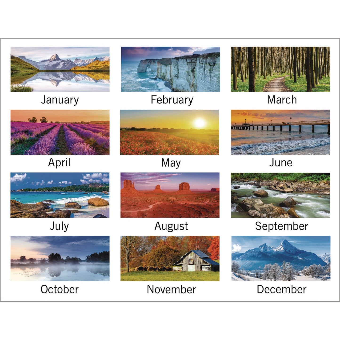 AT-A-GLANCE® Landscape Panoramic Desk Pad, Landscapes Photography, 22 x 17, White Sheets, Clear Corners, 12-Month (Jan to Dec): 2025
