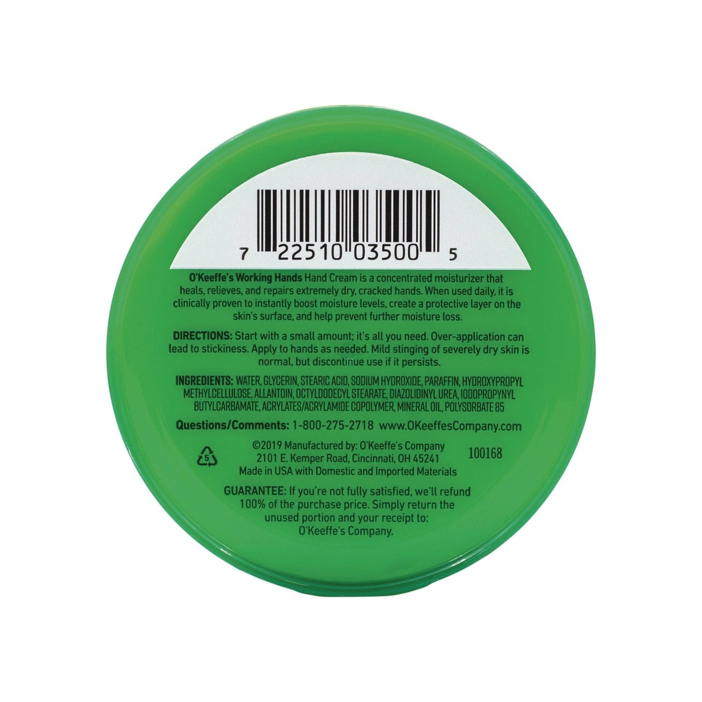 O'Keeffe's® Working Hands Cream, 3.4 oz Jar, Unscented