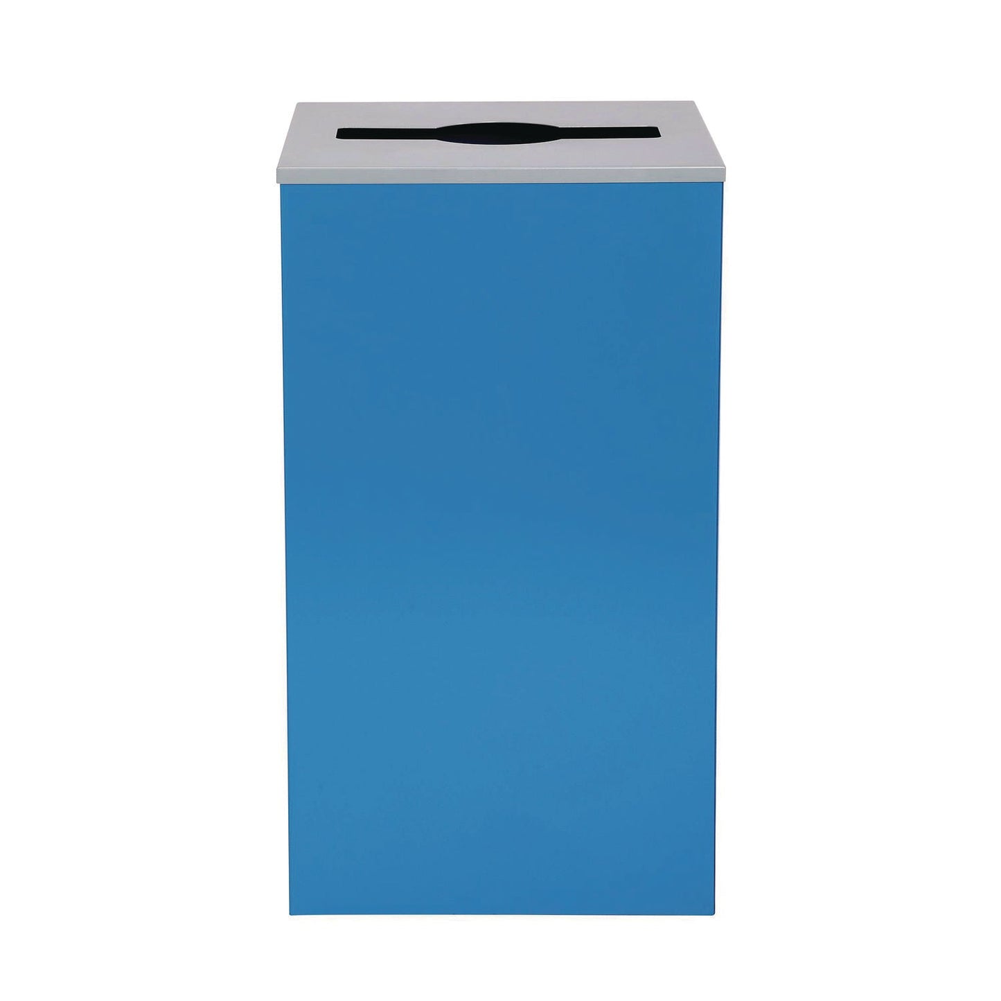 Alpine Industries 29 Gallon Trash/Recycling Cans, Steel, Blue Can with Mixed Lid