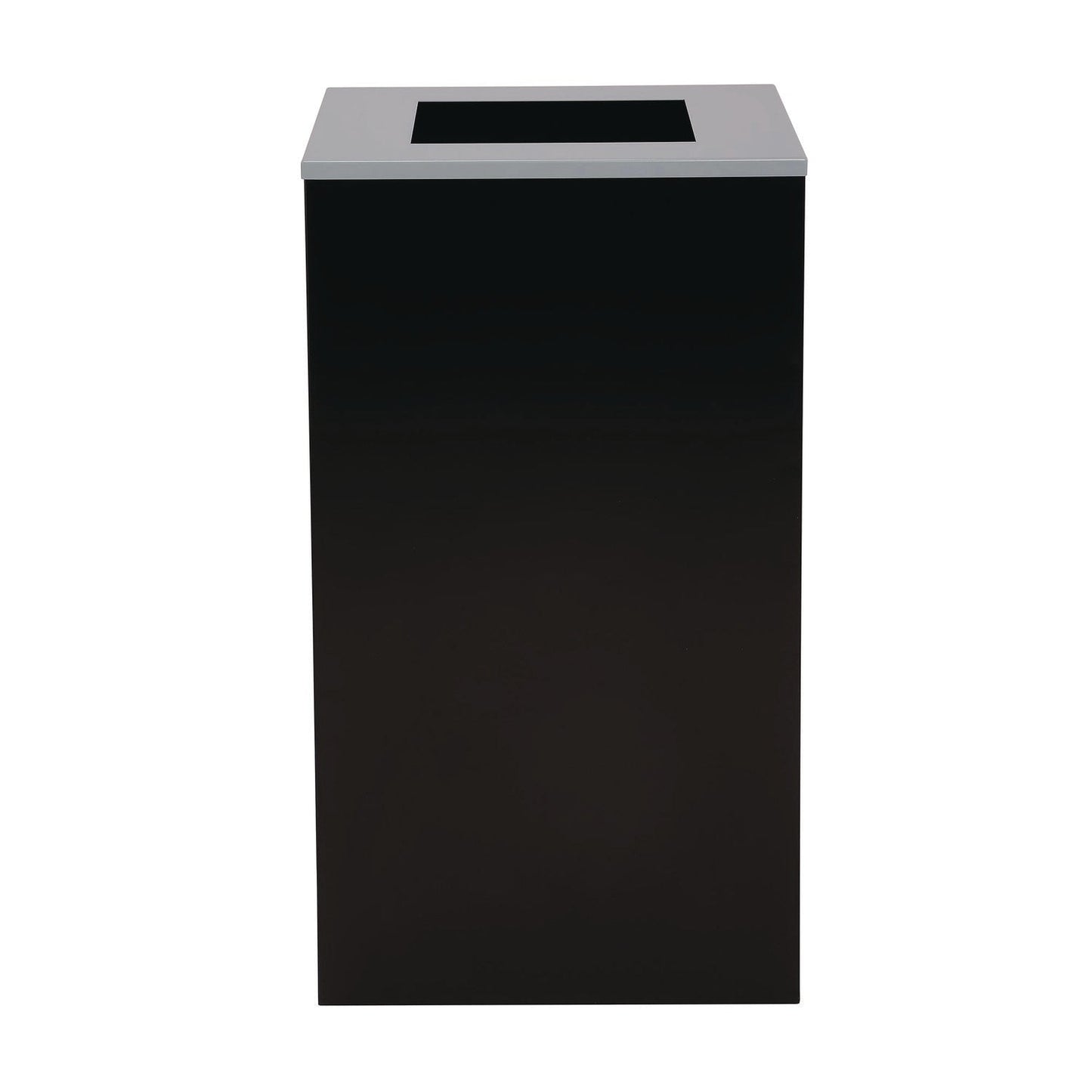 Alpine Industries 29 Gallon Trash/Recycling Cans, Steel, Black Can with Square Lid
