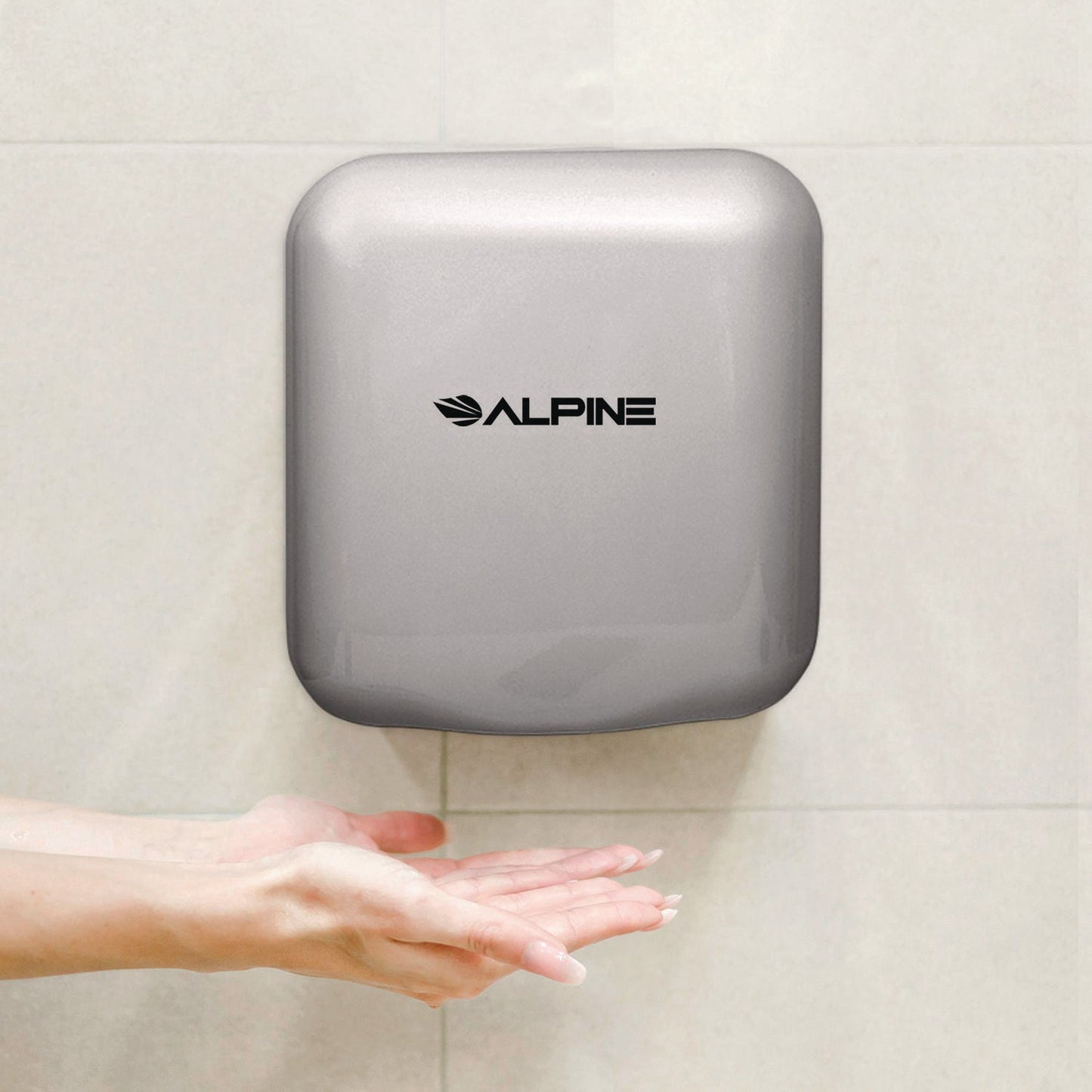 Alpine Industries Hemlock Commercial Automatic 120V Hand Dryer, 6.68 x 11.41 x 12.31, Stainless Steel, Chrome