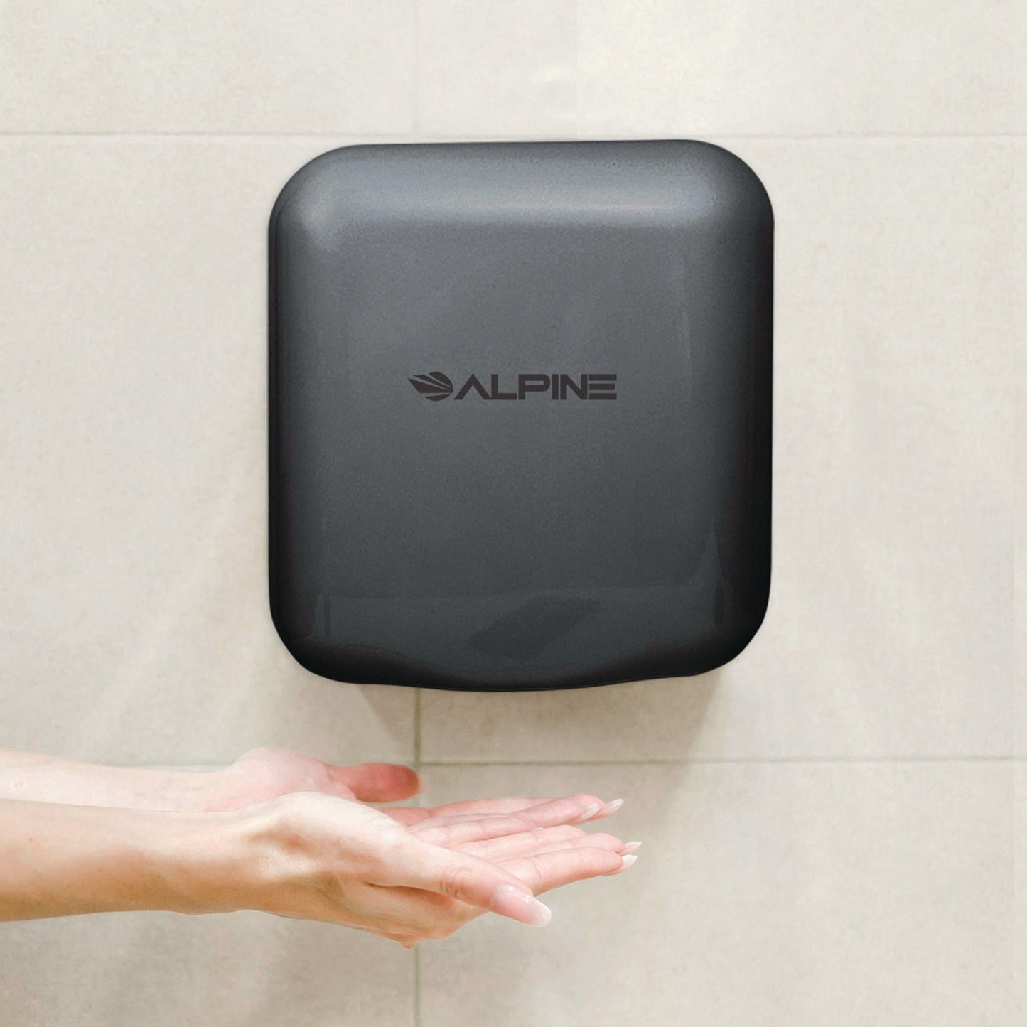 Alpine Industries Hemlock Commercial Automatic 120V Hand Dryer, 6.68 x 11.41 x 12.31, Stainless Steel, Gray