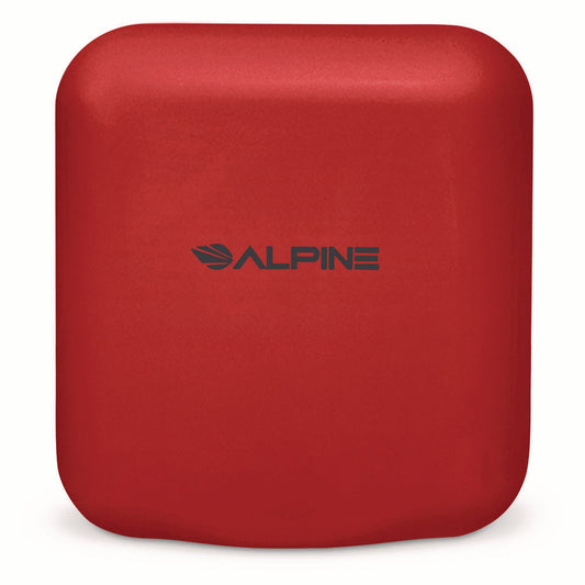 Alpine Industries Hemlock Commercial Automatic 120V Hand Dryer, 6.68 x 11.41 x 12.31, Stainless Steel, Red