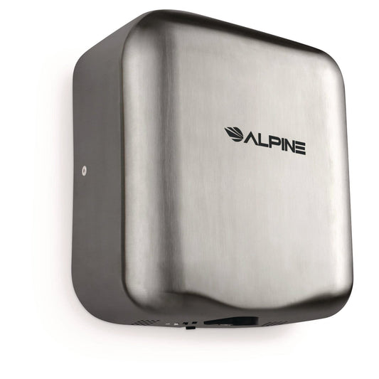 Alpine Industries Hemlock Commercial 220V Automatic Hand Dryer, 6.68 x 11.41 x 12.31, Stainless Steel, Silver