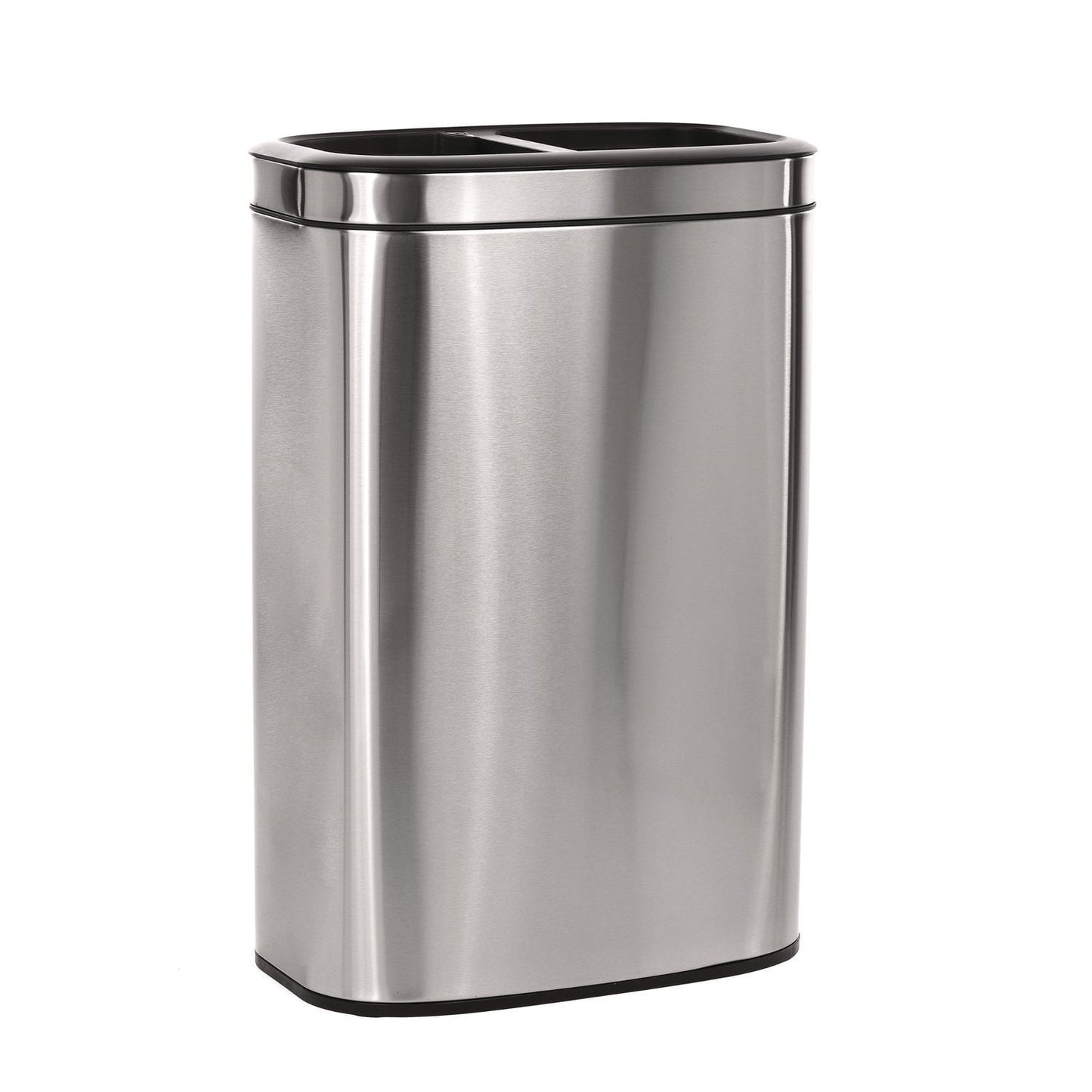 Alpine Industries 10.5 Gallon Stainless Steel Open Top Dual Compartment Trash Can