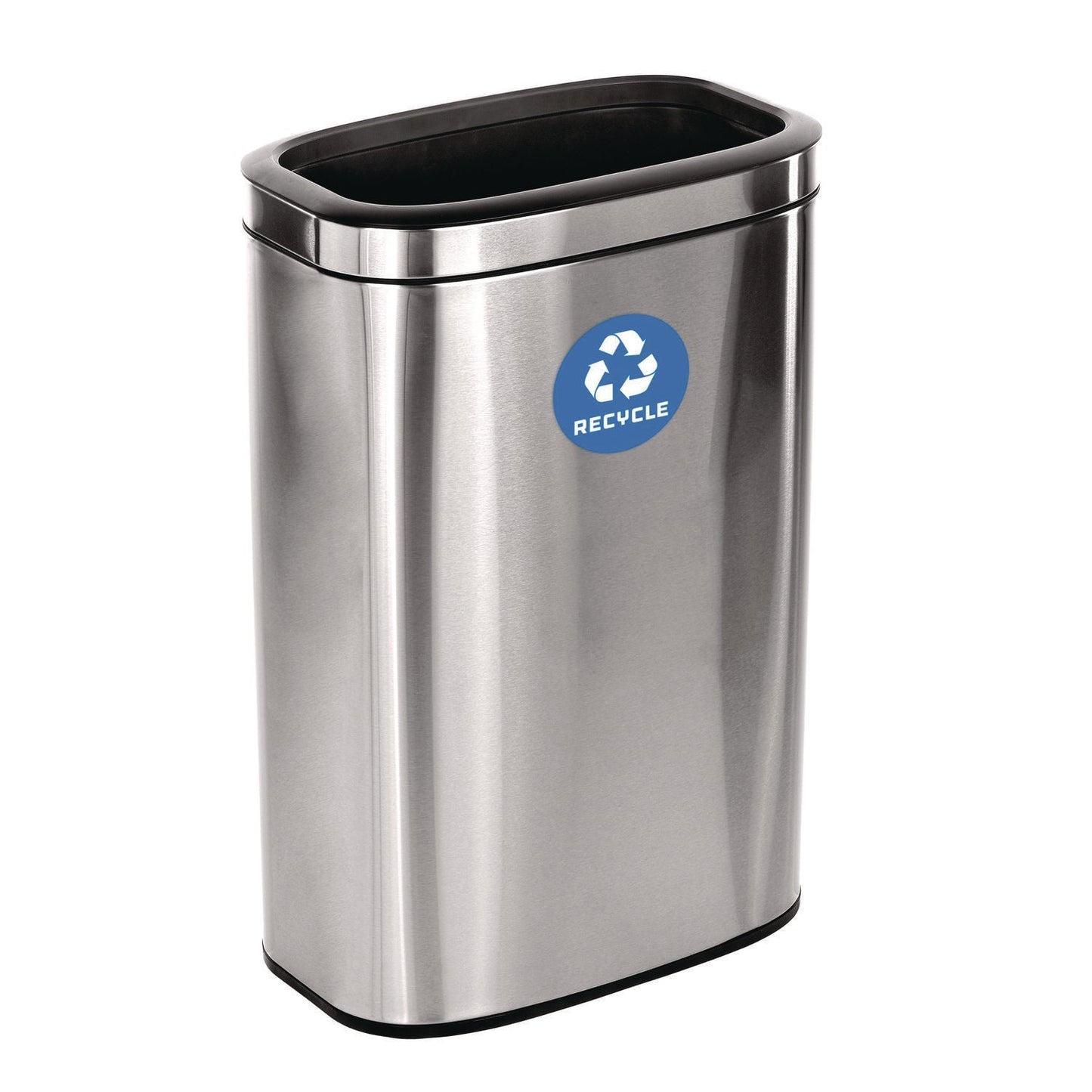 Alpine Industries 10.5 Gallon Slim Recycling Can, Brushed Stainless Steel