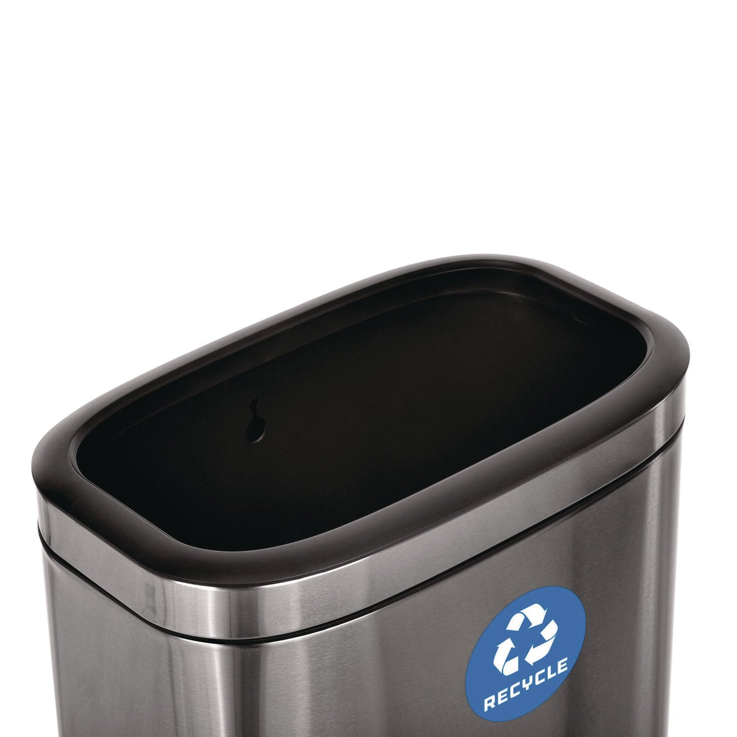 Alpine Industries 10.5 Gallon Slim Recycling Can, Brushed Stainless Steel