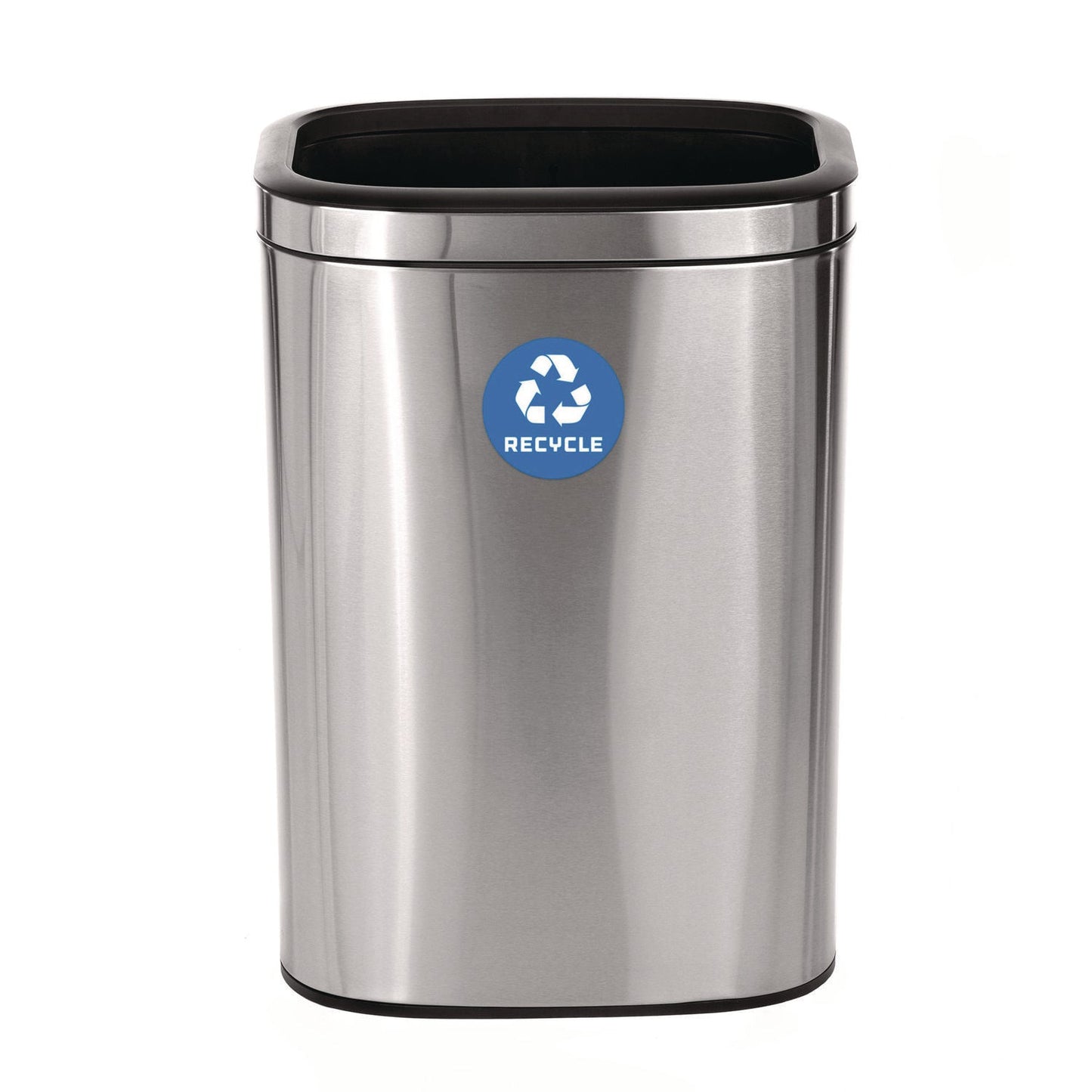 Alpine Industries 10.5 Gallon Slim Recycling Can, Brushed Stainless Steel