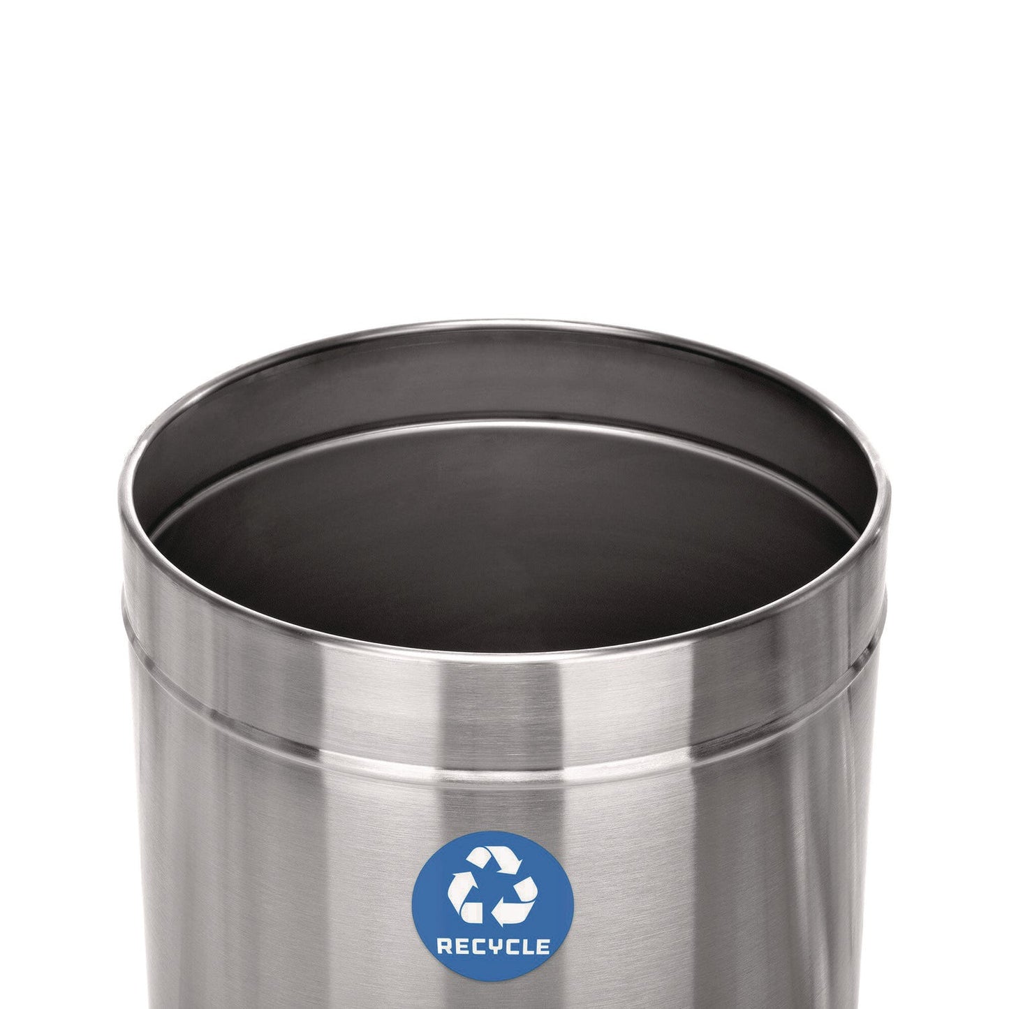Alpine Industries 27 Gallon Stainless Steel Recycling Can and Trash Receptacle, Brushed Stainless Steel