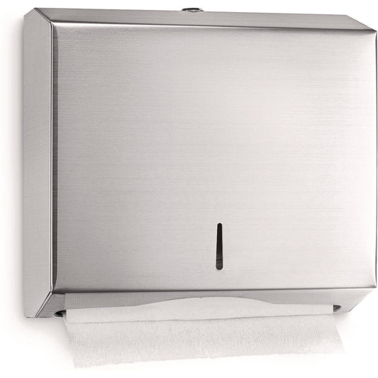 Alpine Industries Horizontal C-Fold/Multi-Fold Paper Towel Dispenser, 10.2 x 4 x 11.2, Brushed Nickel