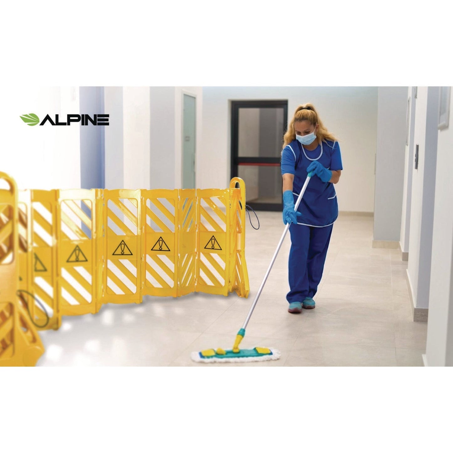Alpine Industries Expandable Portable Fence Barrier Safety Barricade, Plastic, 1.97 x 153.54 x 39.76, Yellow