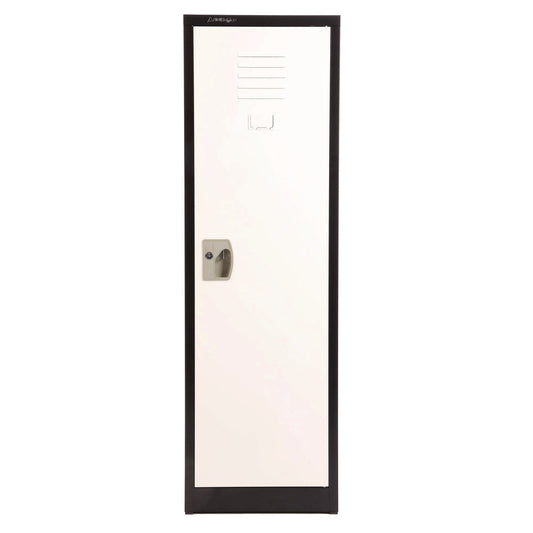 AdirOffice Steel Storage Locker, 1 Compartment, 15 x 15 x 48, Black Body/White Doors