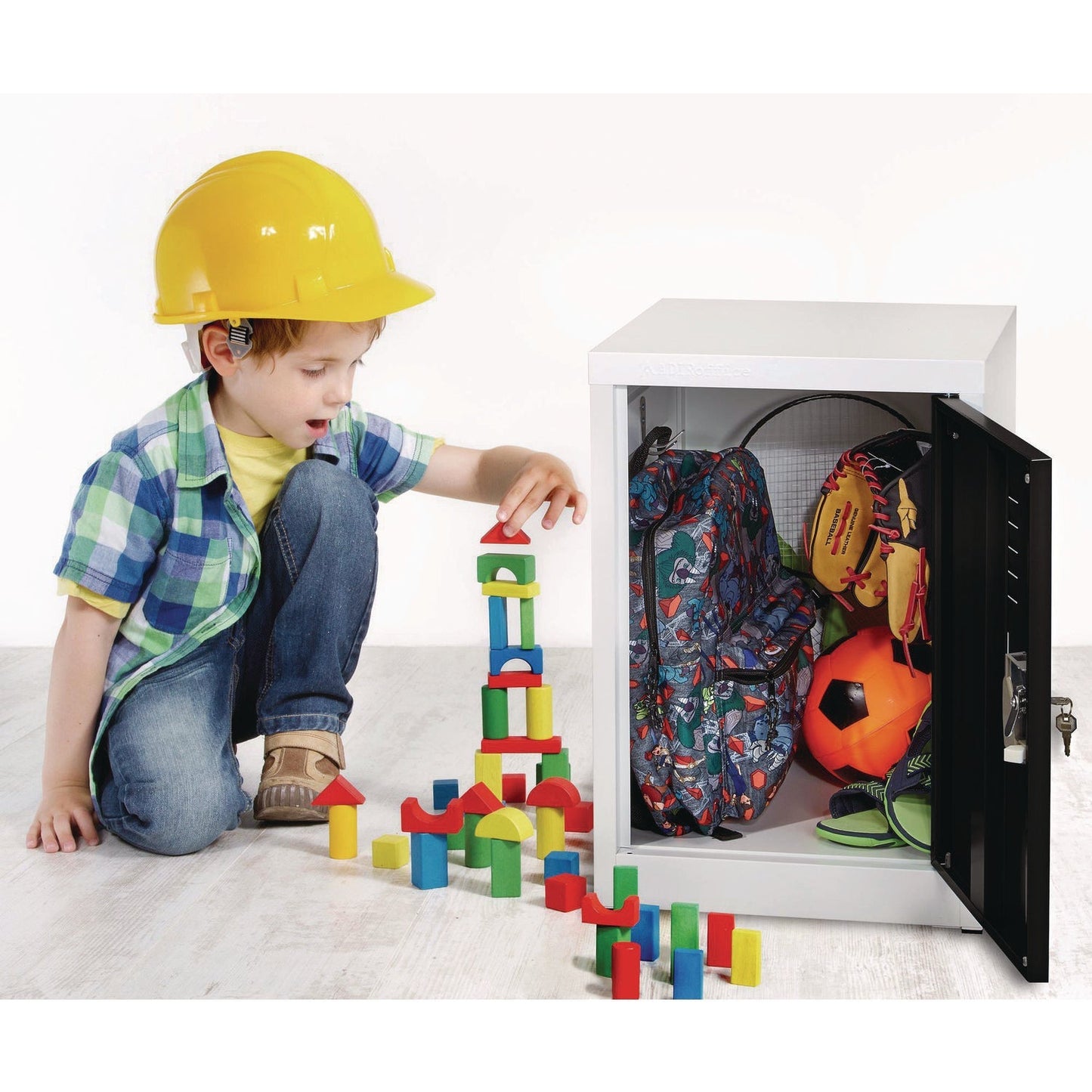 AdirOffice Steel Storage Locker, 1 Compartment, 15 x 15 x 24, Black