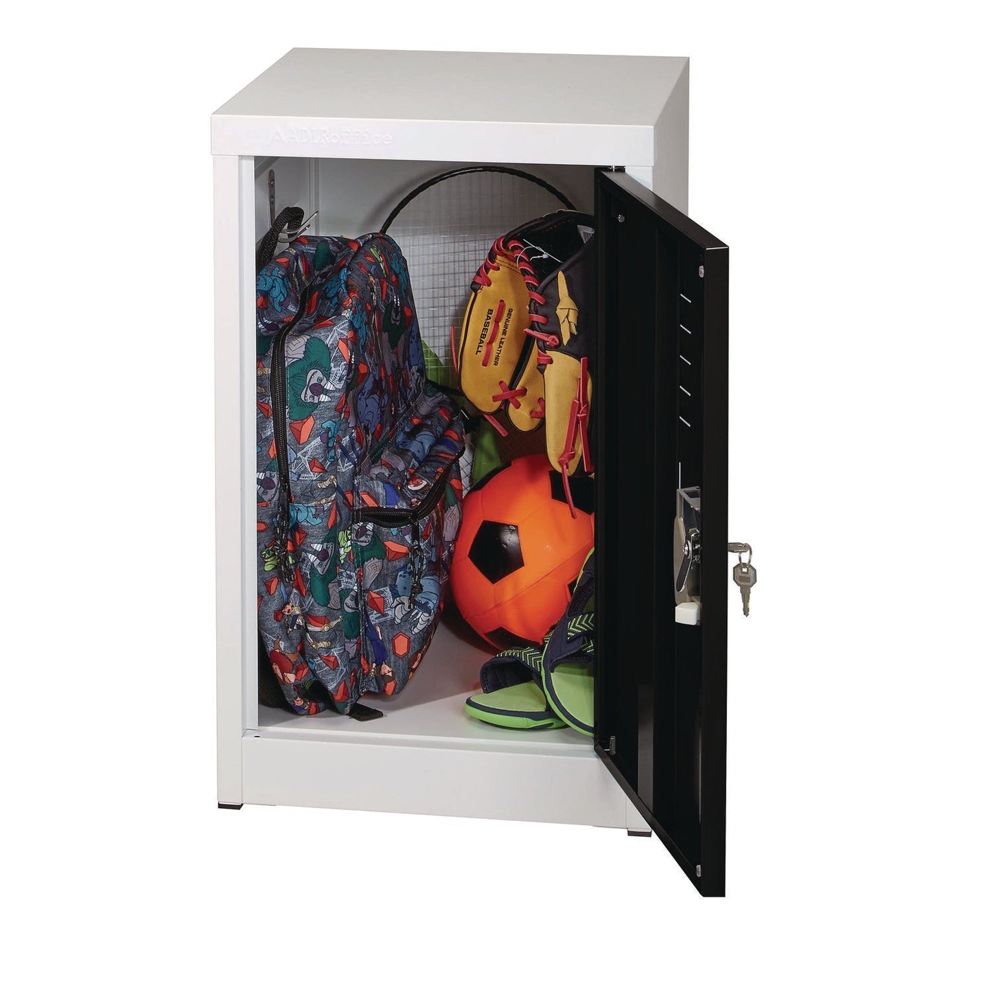 AdirOffice Steel Storage Locker, 1 Compartment, 15 x 15 x 24, Black