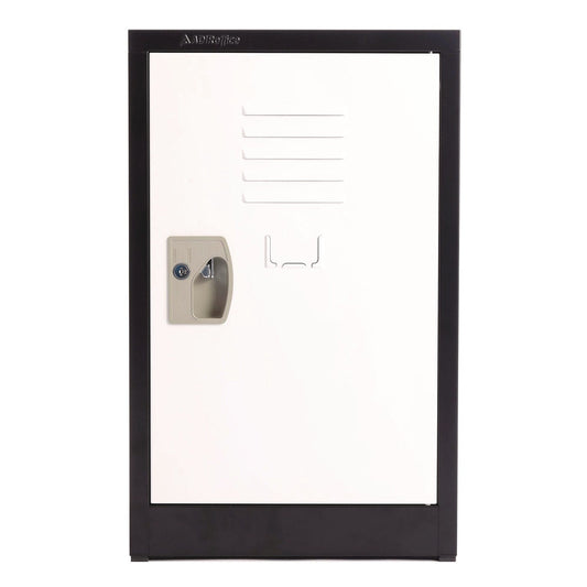 AdirOffice Steel Storage Locker, 1 Compartment, 15 x 15 x 24, Black Body/White Doors
