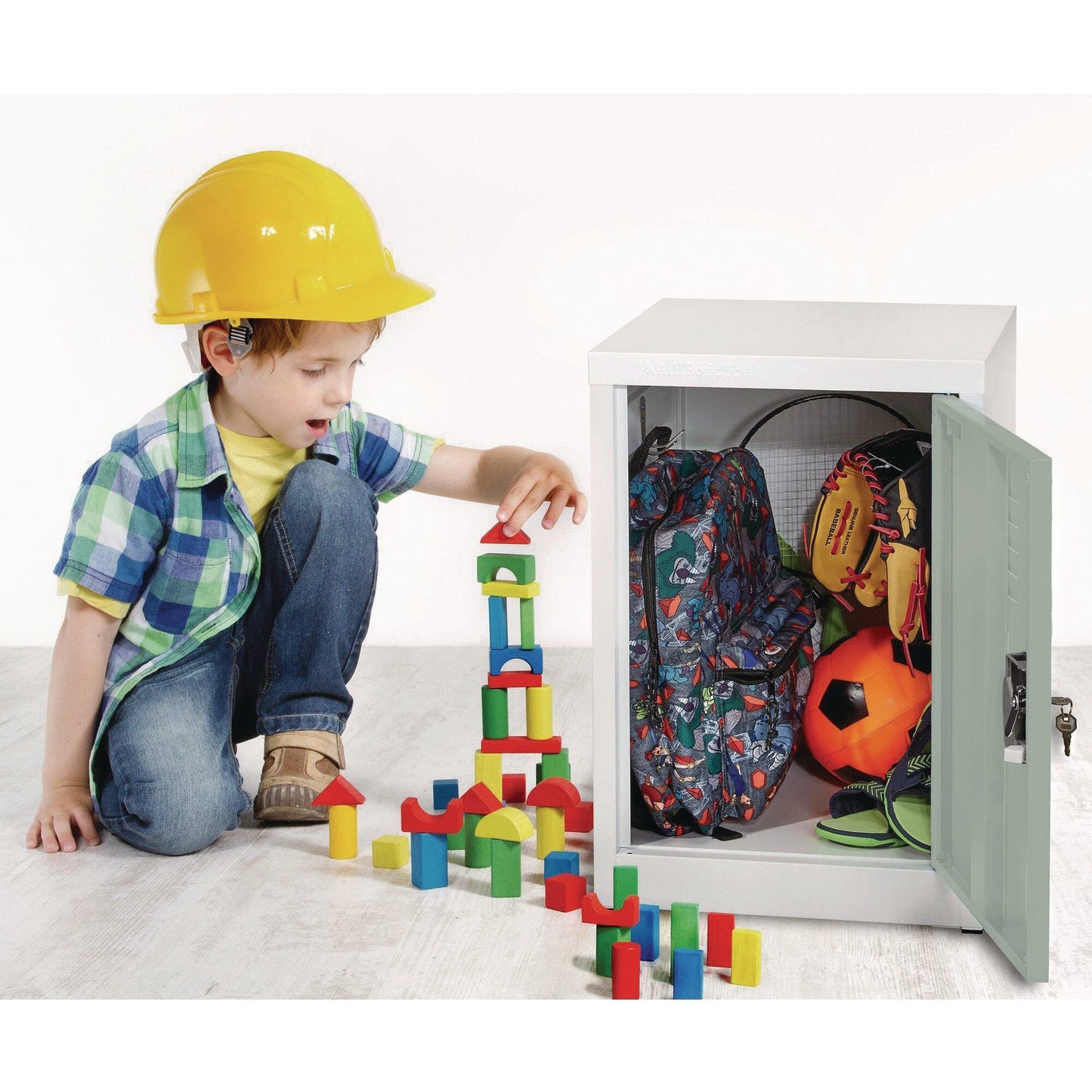 AdirOffice Steel Storage Locker, 1 Compartment, 15 x 15 x 24, Misty Green