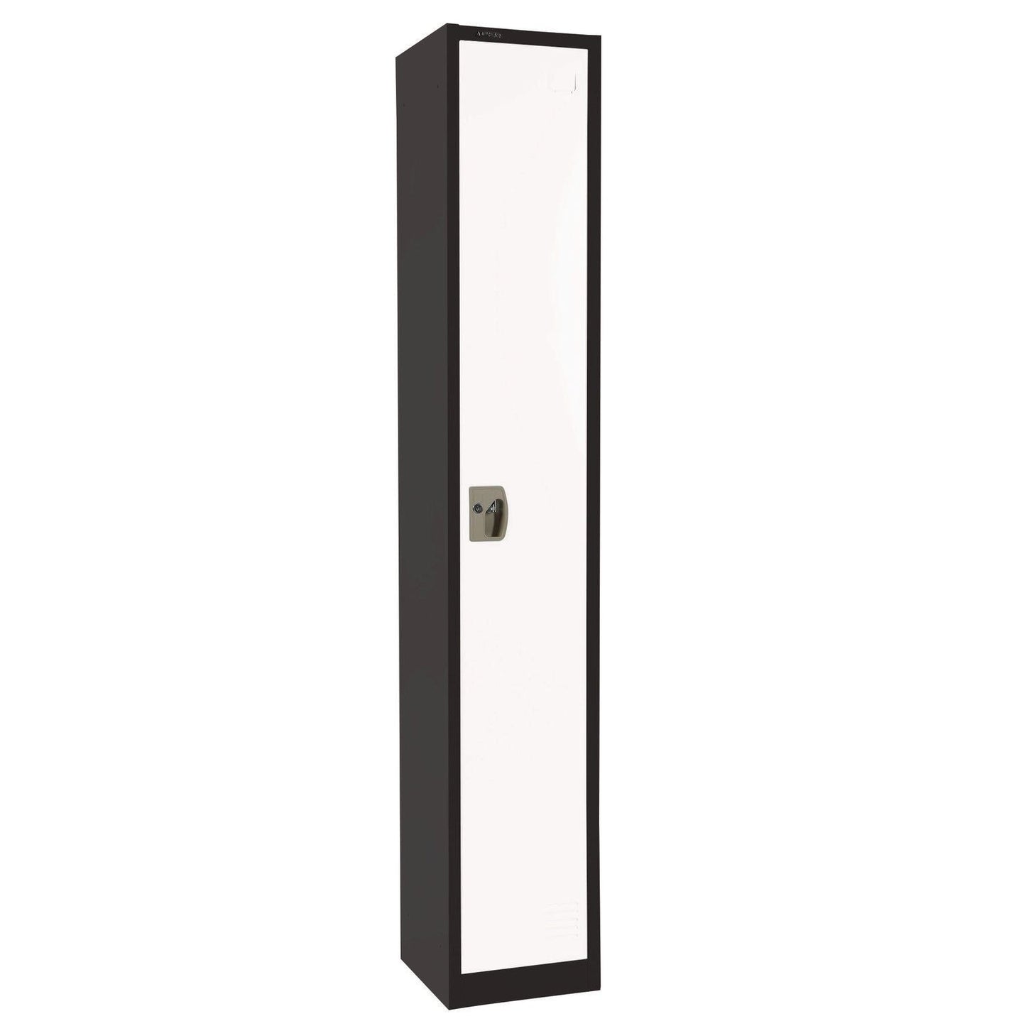 AdirOffice Steel Storage Locker, 1 Compartment, 12 x 12 x 72, Black Body/White Doors