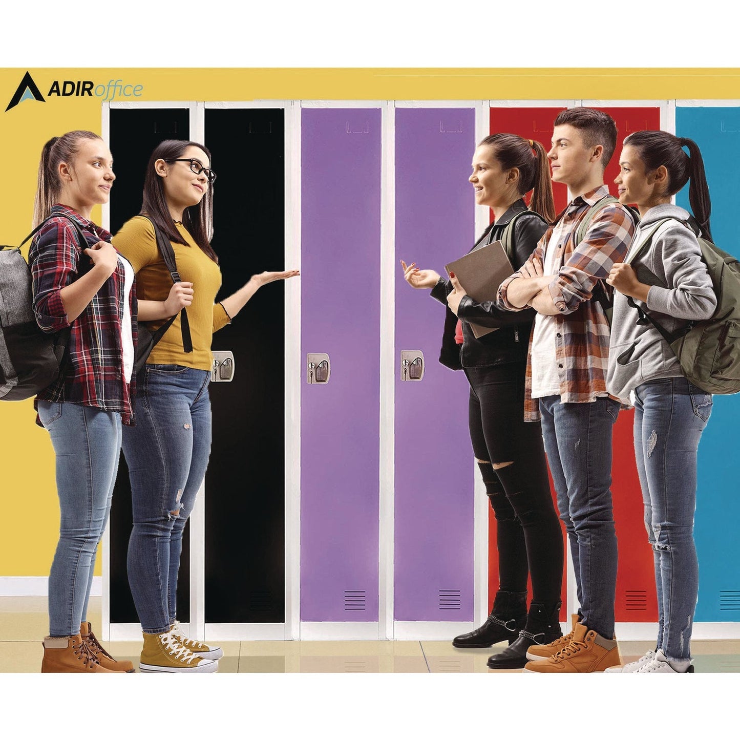 AdirOffice Steel Storage Locker, 1 Compartment, 12 x 12 x 72, Purple