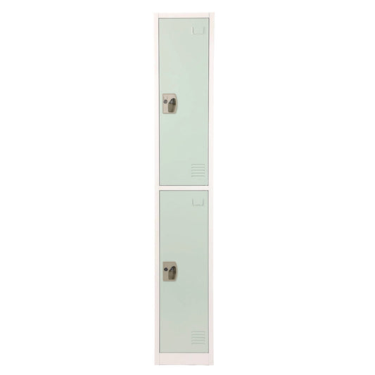 AdirOffice Steel Storage Locker, 2 Compartment, 12 x 12 x 72, Misty Green