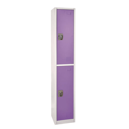 AdirOffice Steel Storage Locker, 2 Compartment, 12 x 12 x 72, Purple