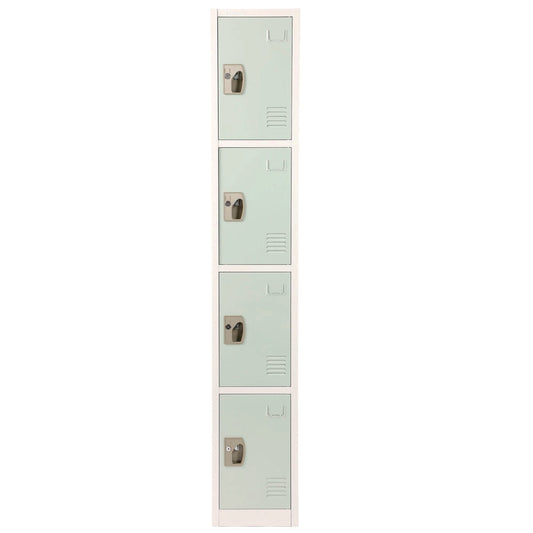 AdirOffice Steel Storage Locker, 4 Compartment, 12 x 12 x 72, Misty Green