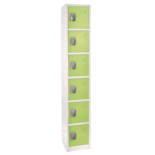 AdirOffice Steel Storage Locker, 6 Compartment, 12 x 12 x 72, Green