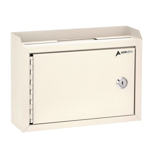 AdirOffice Medium Size Steel Multi-Purpose Secure Drop Box, 9.8 x 3.4 x 7.5, White