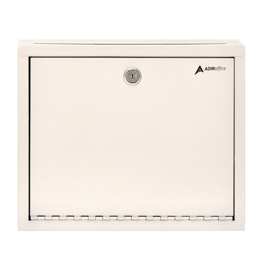 AdirOffice Large Size Steel Multi-Purpose Secure Drop Box, 12 x 3 x 10, White