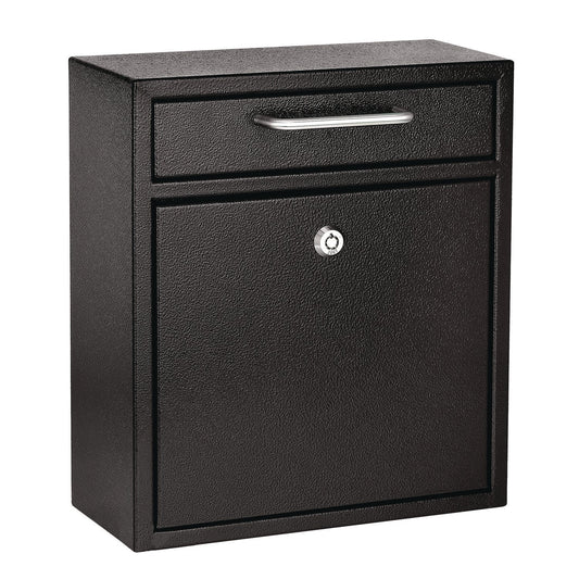 AdirOffice Medium Ultimate Wall Mounted Mail Box, 10.4 x 4.5 x 12, Black