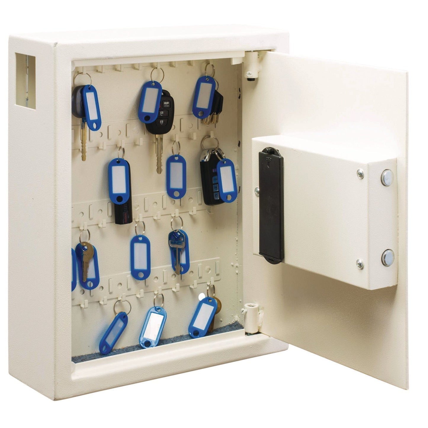 AdirOffice Steel Digital Lock Key Cabinet, 40-Key, 13 x 4 x 14.3, Stainless Steel 304, White