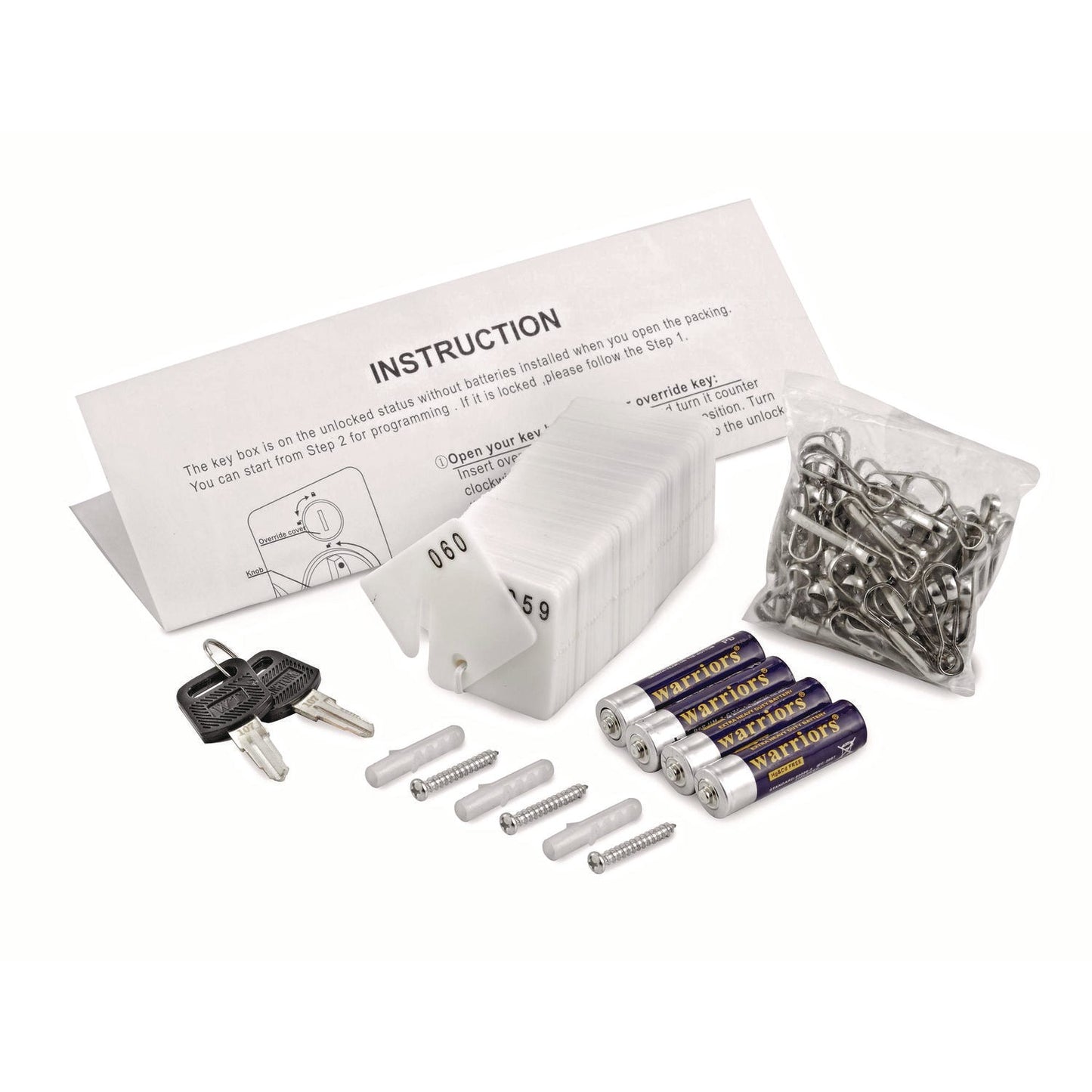 AdirOffice Steel Digital Lock Key Cabinet, 60-Key, 13 x 2.6 x 17, Stainless Steel 304, White