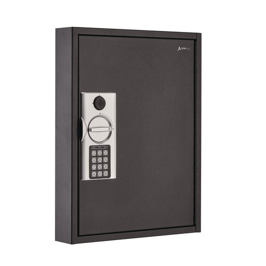 AdirOffice Steel Digital Lock Key Cabinet, 60-Key, 13 x 2.6 x 17, Stainless Steel 304, Black