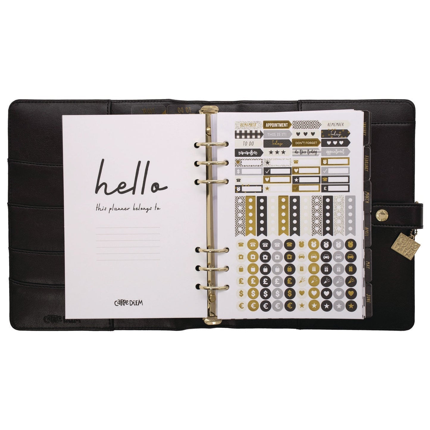 PUKKA PAD® A5 Planner, 10.24 x 9.25, Black Cover, 12-Month