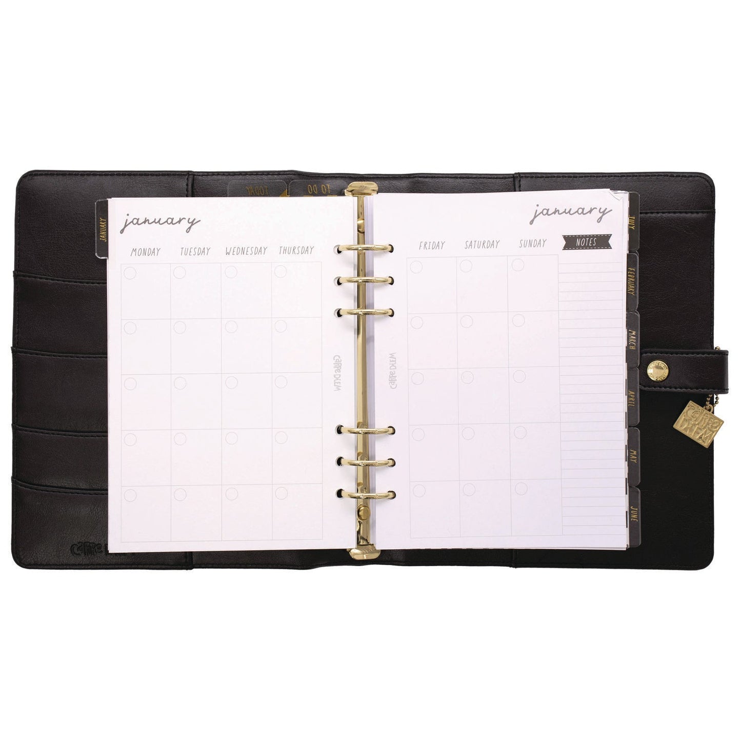 PUKKA PAD® A5 Planner, 10.24 x 9.25, Black Cover, 12-Month