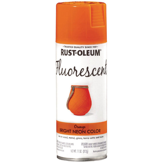 Rust-Oleum® Specialty Fluorescent Spray Paint, Flat Fluorescent Orange, 11 oz Aerosol Can