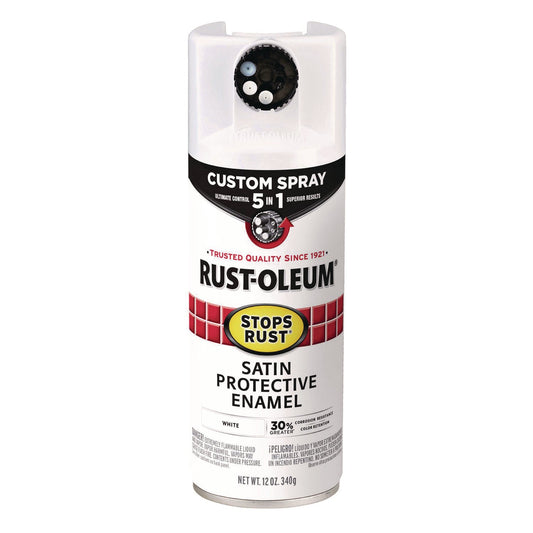 Rust-Oleum® Stops Rust 5-in-1 Spray Paint, Satin White, 12 oz Aerosol Can