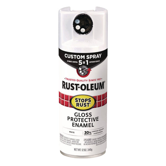 Rust-Oleum® Stops Rust 5-in-1 Spray Paint, Gloss White, 12 oz Aerosol Can