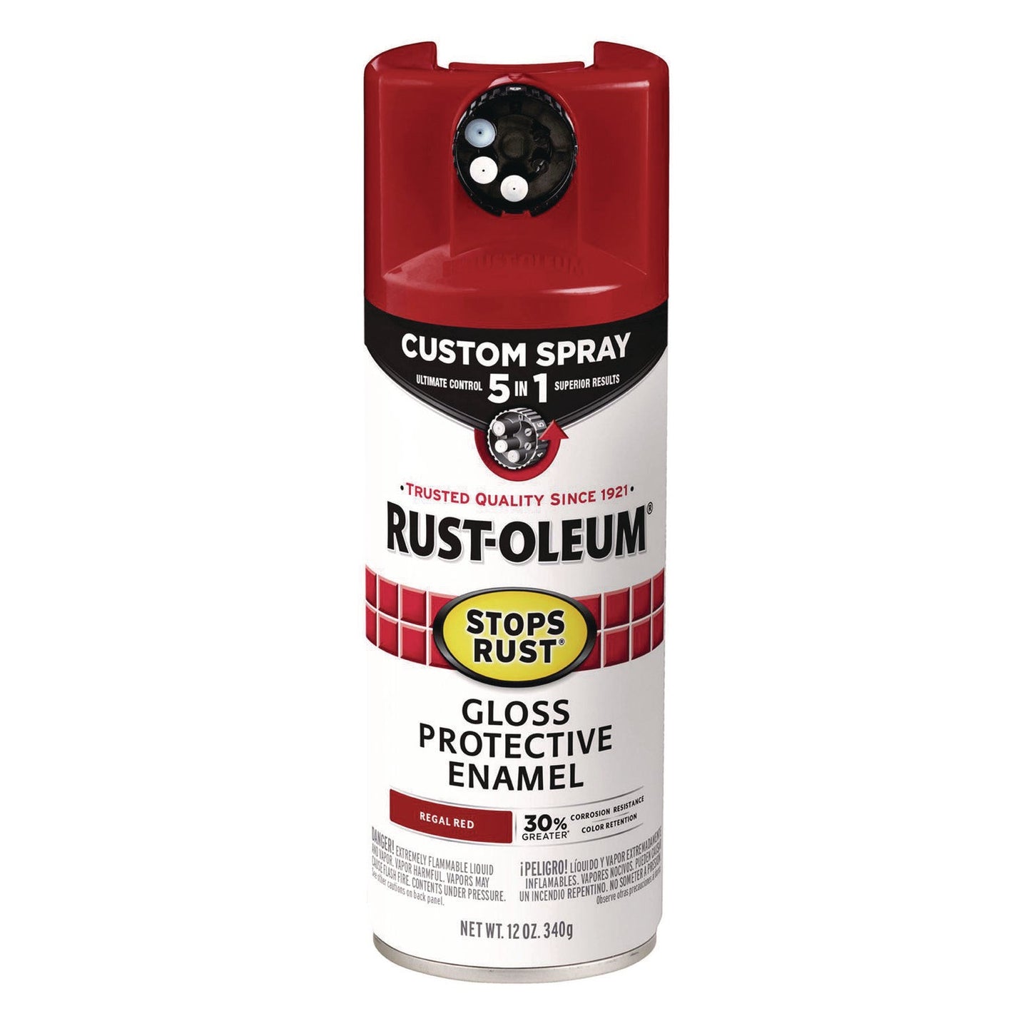 Rust-Oleum® Stops Rust 5-in-1 Spray Paint, Gloss Regal Red, 12 oz Aerosol Can