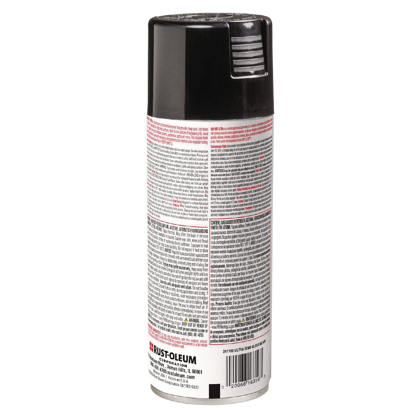 Rust-Oleum® High Heat Enamel Spray Paint, Semi-Gloss Black, 12 oz Aerosol Can