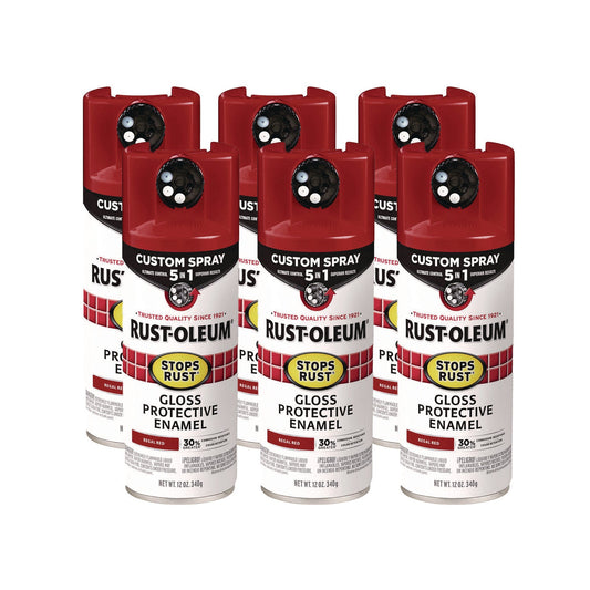 Rust-Oleum® Stops Rust 5-in-1 Spray Paint, Gloss Regal Red, 12 oz Aerosol Can, 6/Carton
