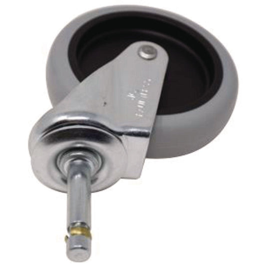 Rubbermaid® Commercial 4" Swivel Stem Caster with Insert for Janitor Cart 2000, Grip Ring Stem, Black/Gray/Silver