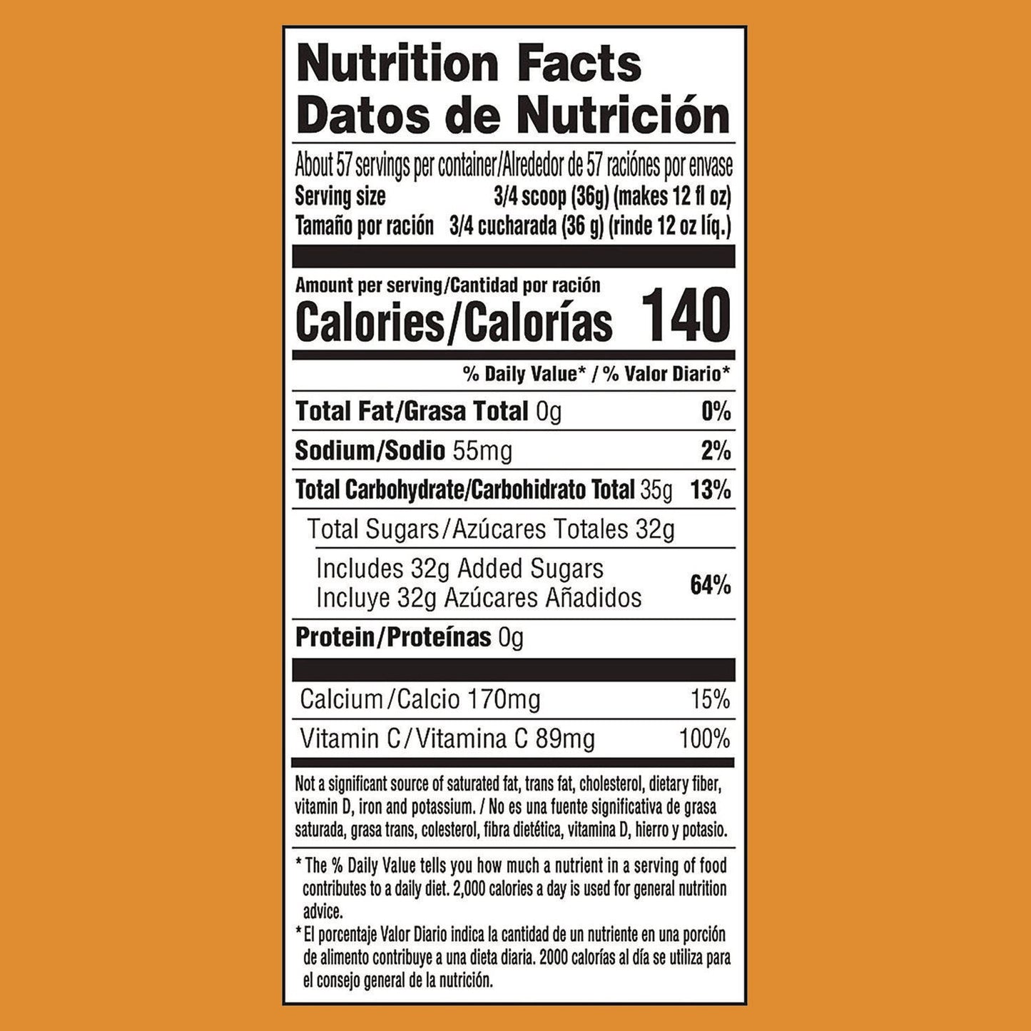 TANG® Orange Drink Mix, Orange, 72 oz Tub