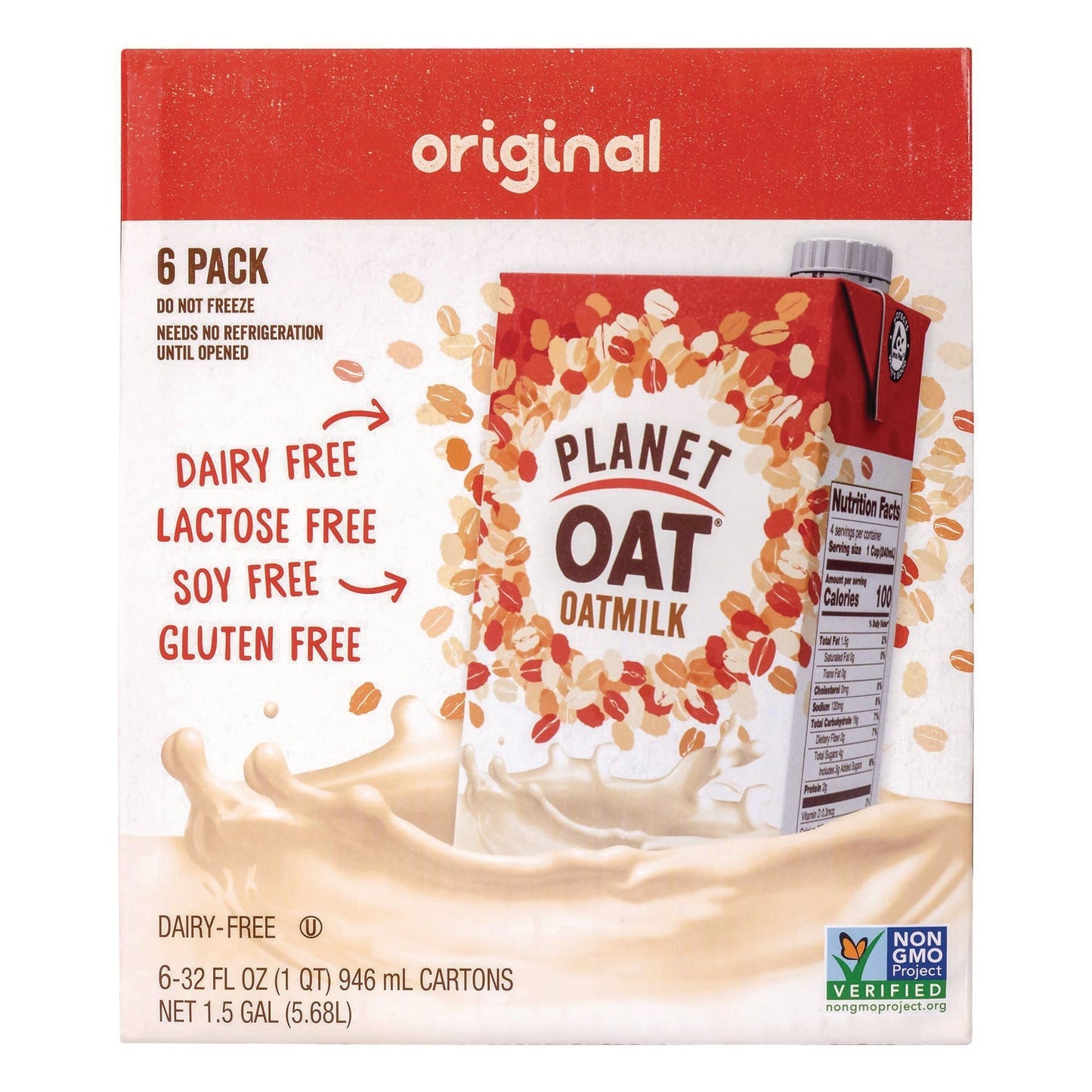 Planet Oat® Original Oat Milk Cartons, 32 oz Carton, 6/Carton