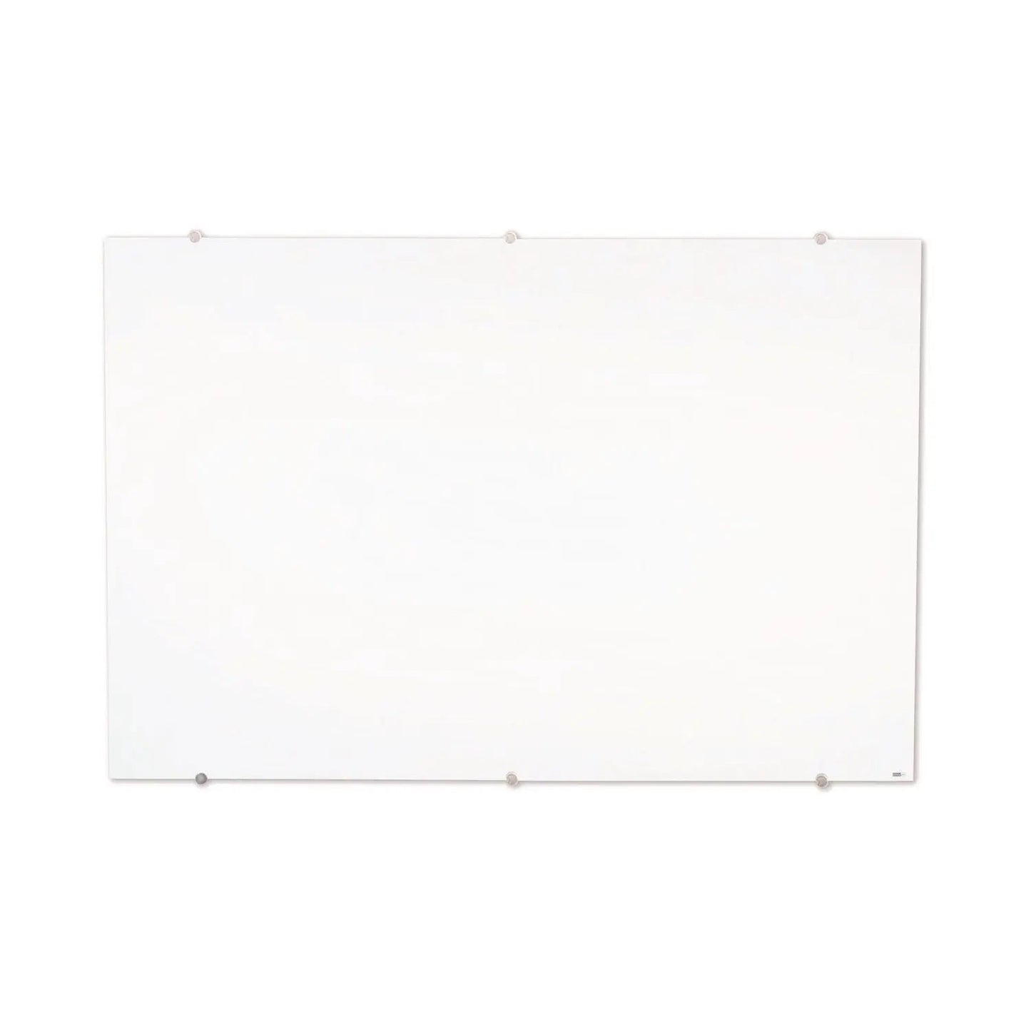 Luxor Magnetic Wall-Mounted Glass Board, 48" x 36", White Surface, Silver Aluminum Frame